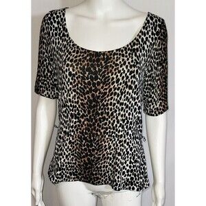 White House Black Market Leopard Print Blouse - Size M